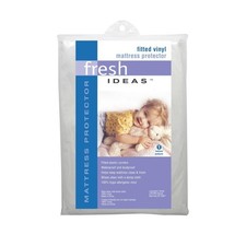 Fresh Ideas Waterproof Vinyl Fitted Mattress Protector, Queen