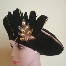 Vintage Bollman Hat Co Doeskin Felt Black Wool Hat