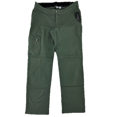 Denim & Co Adaptive Comfy Knit Patch Pocket Wheelchair Jeans Pants Large Green