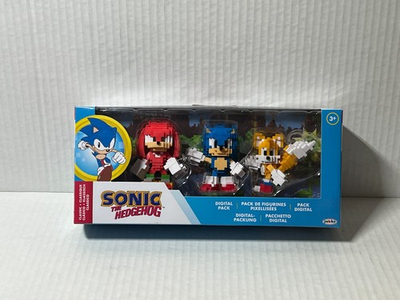 #ad Jakks Pacific Sonic the Hedgehog Digital 3 pack Pixelated 2.5quot; Figures NEW 3D $21.99
