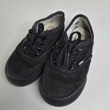 Black Vans Kids Toddler Size 7 Canvas Lace Up Sneakers