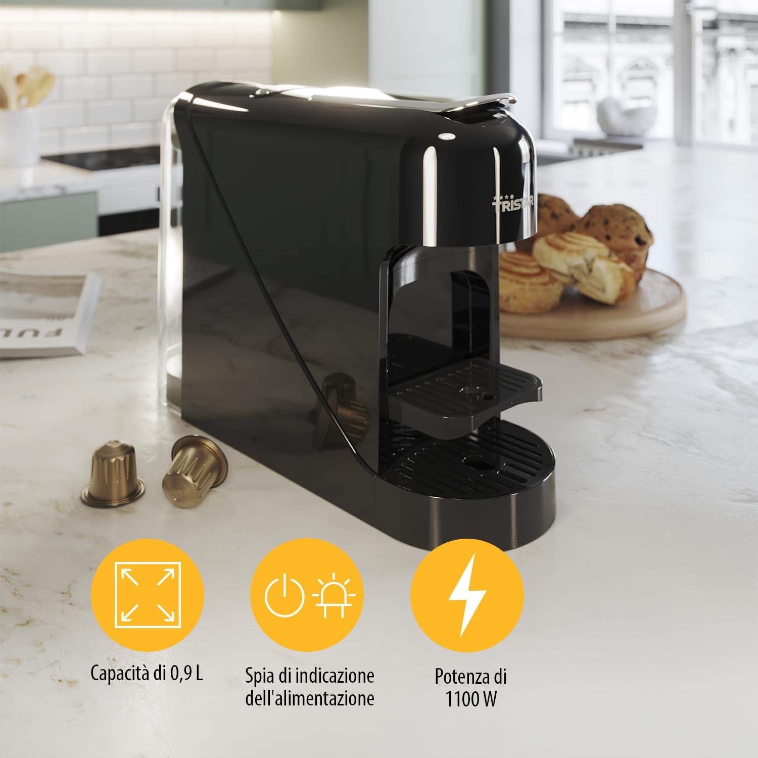Tristar Macchina da Caffè a Capsule Serbatoio da 0,8 l 1400 W Compatibile con foto 6