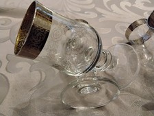 MURANO Medici Platin 6 Schnaps / Likörgläser klein Handgefertigtes Glas