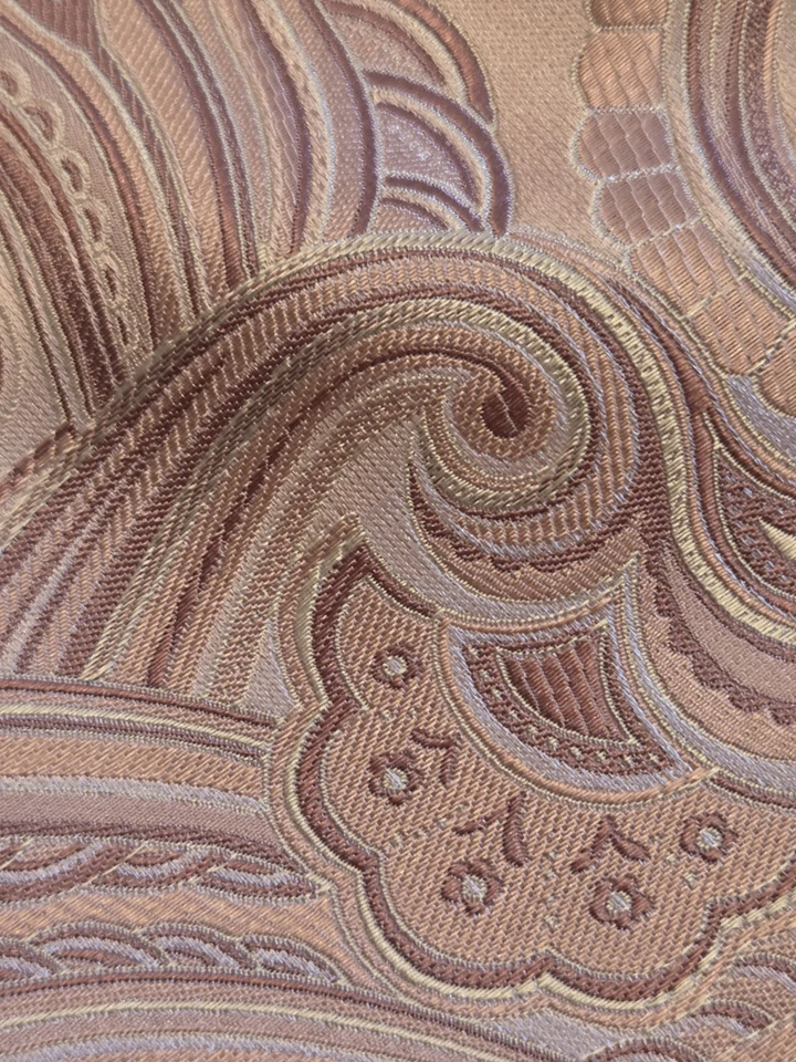 Corbata Donald J Trump Signature Rosa Paisley 100% Seda Hecha a Mano Barra de Oro Foto 2 de 4