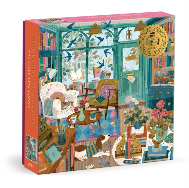 Bookshop Afternoon 500 Piece Foil Puzzle by Galison (Jigsaw) - Image 2