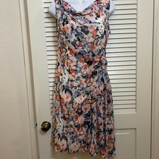 Lauren Ralph Lauren Floral Chiffon Dress 6P Petite Sleeveless Cowl Neck NWOT