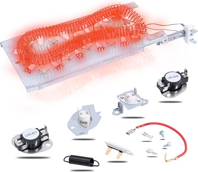 Dryer Heating Element Kit for Whirlpool Cabrio Duet Model WED5620HW1 silver 