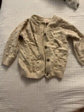 Cat & Jack Raised Dot Textured Cardigan Sweater Oatmeal Cream Size 18M