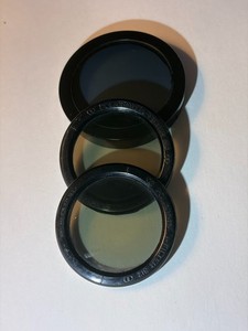 Scientific Linear Polarizing Filter Lot (3) Polaroid 3.5” + 58mm Mounted Optics