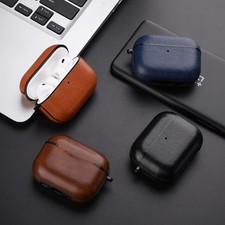 For AirPods Pro 3rd Gen 2025 Shockproof PU Leather Earphone Case with Keychain