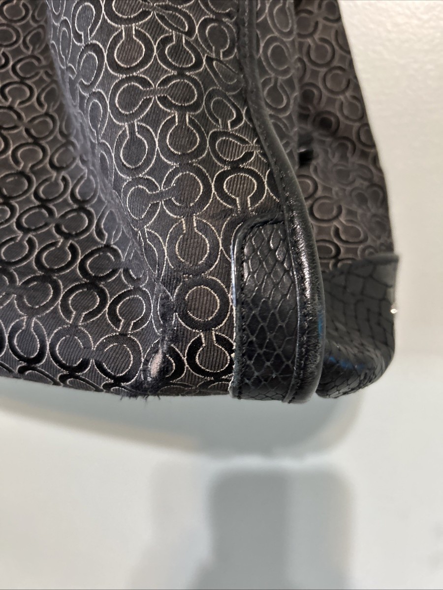 Coach Madison Shoulder Bag Signature OpArt Pearlescent Jacquard