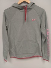 Nike womens S hoodie grey/pink DRI FIT, JUST DO IT logo