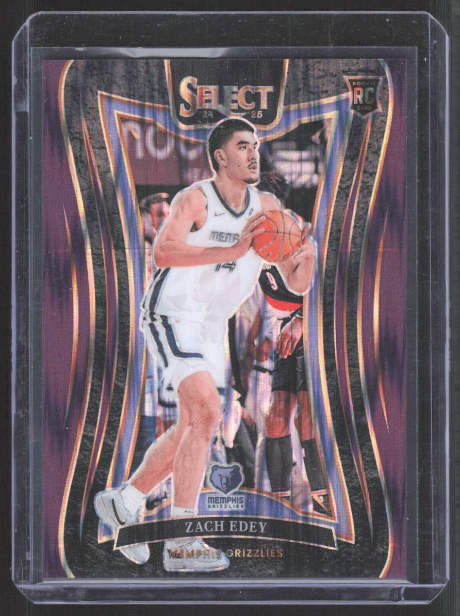 2024-25 Panini Select #391 Zach Edey Purple Flash Prizm #/249