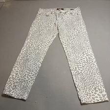 Lucky Brand, White Leopard Print, Jean Capris Women’s Size 12