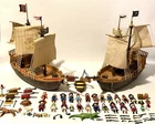 Two Vintage 1990’s Playmobil Pirate Ships 3053 - Double the Pirate Fun, Huge Lot