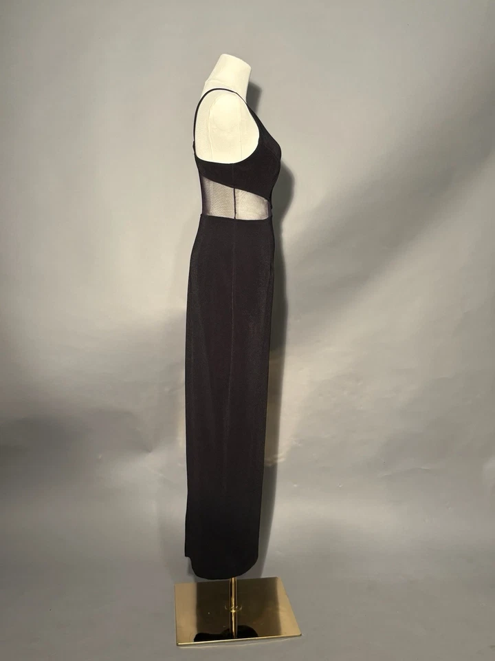 Vestido pequeño estilo vintage años 90 negro y transparente vestido de cóctel de salón Foto 2 de 4