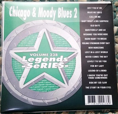 LEGENDS KARAOKE CDG CHICAGO & MOODY BLUES #238 OLDIES ROCK 18 SONGS disc