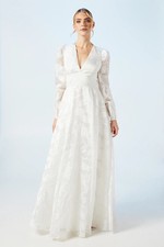 Coast Womens A-Line Maxi Dress Ivory Long Sleeve Wedding Spring Summer