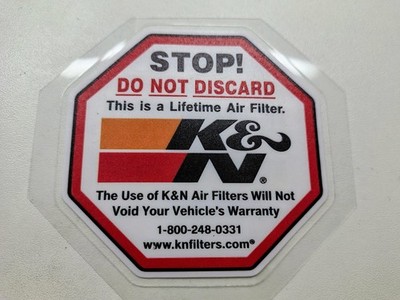 K&N KN luftfilter air filter aufkleber sticker 8x8 cm