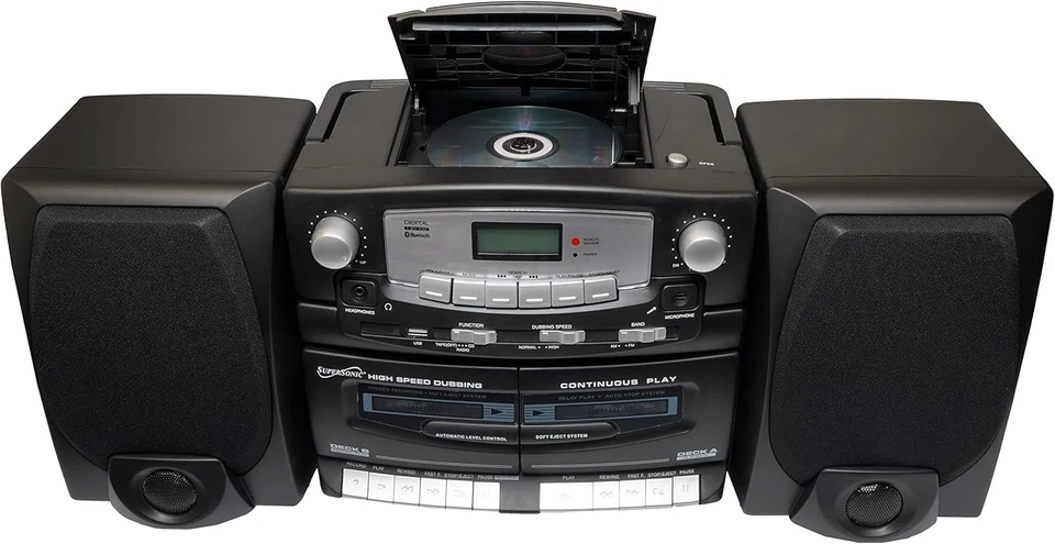 Black Edition Vintage Bluetooth Stereo System Home Music Audio System,CD/MP3 ... - Image 3 of 4