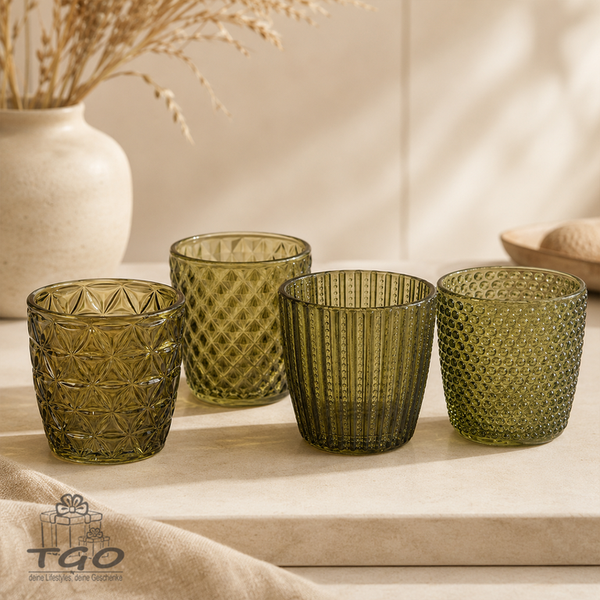 Teelichthalter Marilu GrüN Glas Lackiert 7,5Cm- 4Er Set- 2014172-image