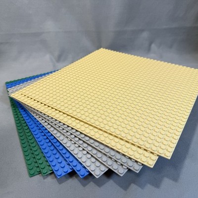 Lot of 9 Non-Lego 10 x10  Base Plates (32x32 Stud) 2 Beige 3 Grey 2 Blue 2 Green
