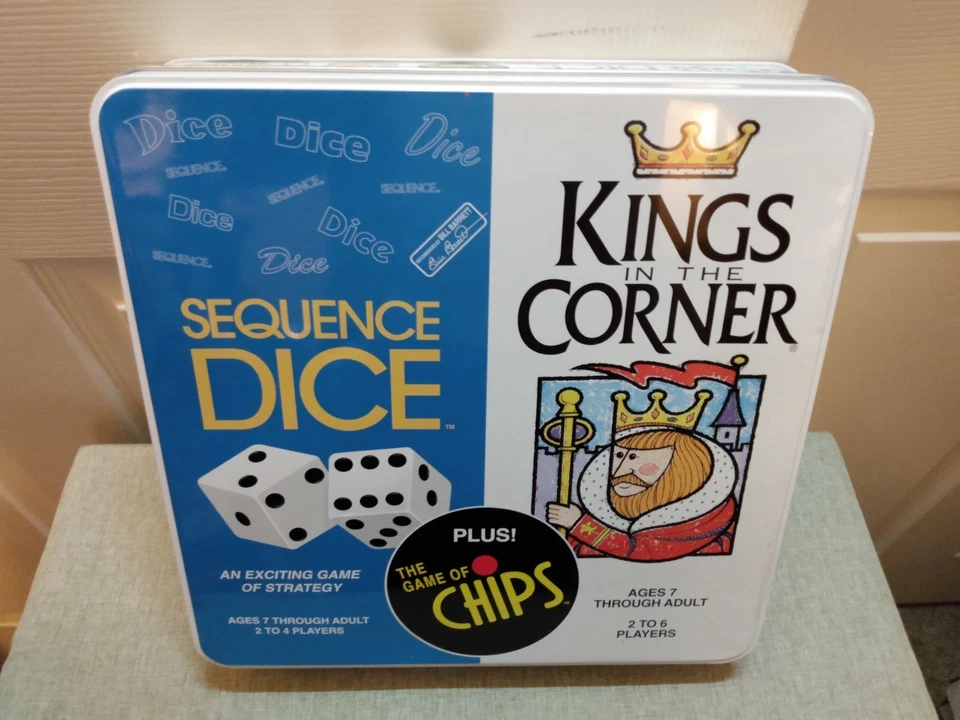 Jax 2001 Sequence Dice/Kings in the Corner/Game of Chips Game Tin - New Open Box - Image 2 of 4
