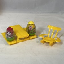 Hasbro Weebles Wobble Lot Picnic Table Rocking Chair Blonde Girl Redhead Girl