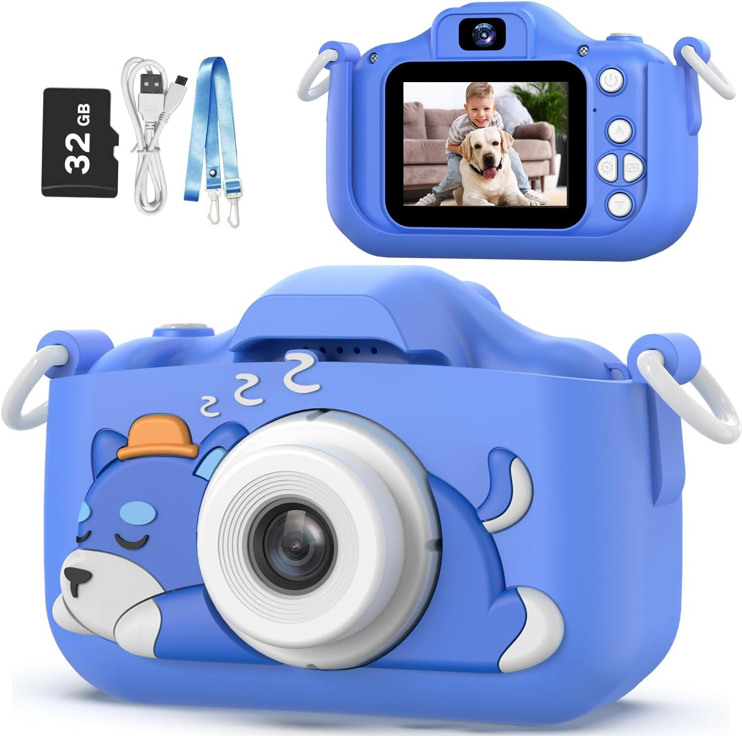 Kids Selfie Camera Toys for Girls Age 3-9, Digital Video Camera Toy with Protect
