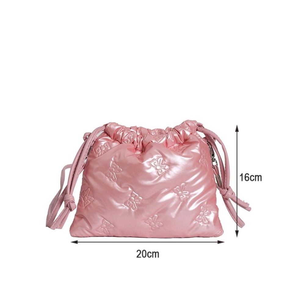 Pure Color Drawstring Crossbody Bag Handbag Women Bucket Bag eBay