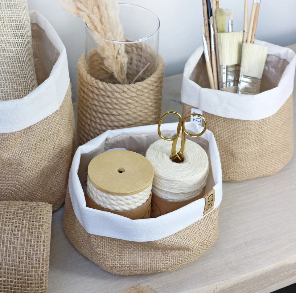 Blumentopf Übertopf Pflanztasche Planzkorb Blumenkorb aus JUTE - 3 Größen! NATUR - Bild 4 von 4