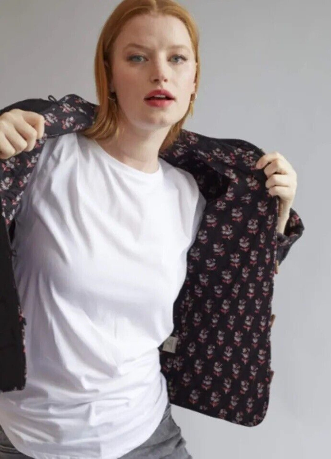 Anthropologie Dilli Grey Komal Quilted Crop Jacket Black, Small UK 8