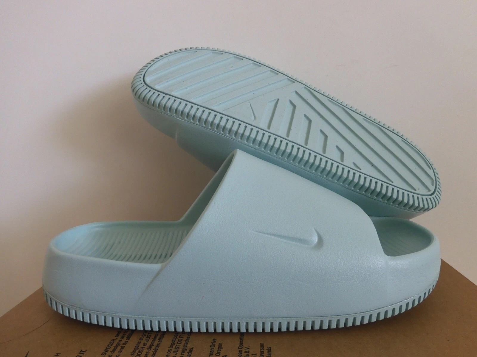 WMNS NIKE CALM SLIDE SANDALI JADE ICE JADE ICE TAGLIA 9 [DX4816 300]