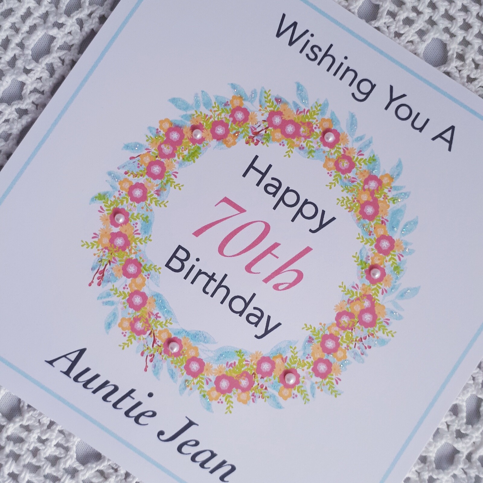 Personalised 70th Birthday Card for Auntie, Mum, Grandma, Friend ...