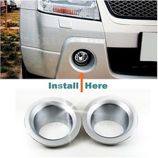 Accessories Chrome Pair Front Fog Light Covers For 2006-2008 Suzuki Grand Vitara
