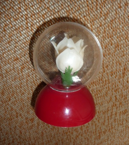 USSR Soviet Souvenir Beautiful Congratulatory Rose in a transparent bowl Flower - Picture 4 of 6