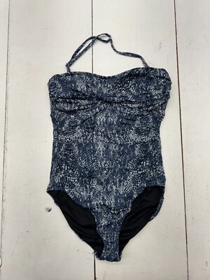 Garnet Hill Navy Blue One Piece Neck Strap Swim Suit Womens - Main Image