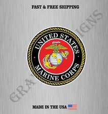 USMC MARINE CORP SEAL VINYL DECAL STICKER CAR TRUCK OFFICIAL SELLER 4MIL US MADE