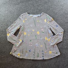 Joules Top Womens Size 8 Blue White Floral Bo...
