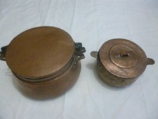 FAITOUT MARMITE ANCIENNE EN CUIVRE LOT DE DEUX 22cm et 28cm