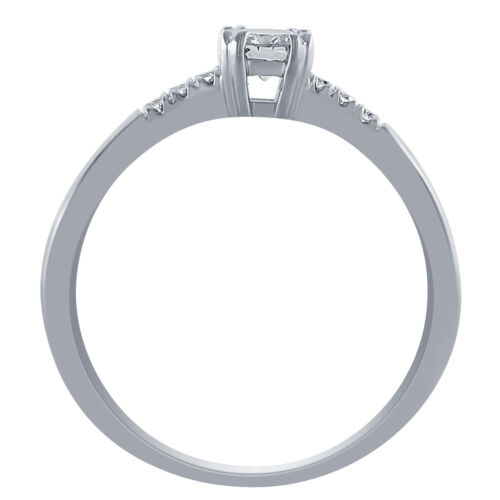 0.30 Ct Round Real Diamond Engagement Wedding Women's Ring 10K White Gold - Picture 5 of 9