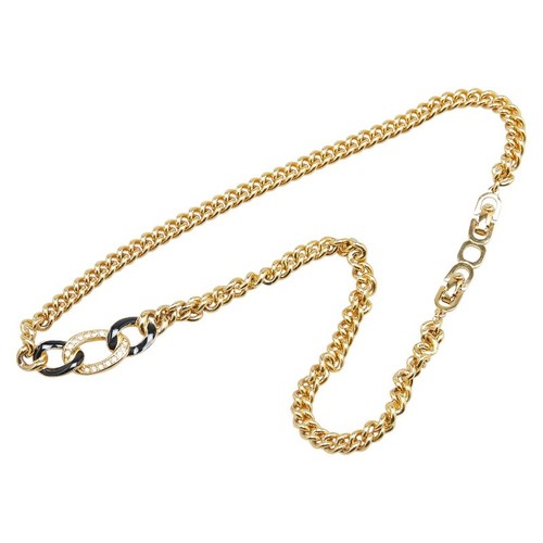 Collar de cadena Dior con motivo de cadena de diamantes de imitación para mujer 【Usado】 - Imagen 3 de 4