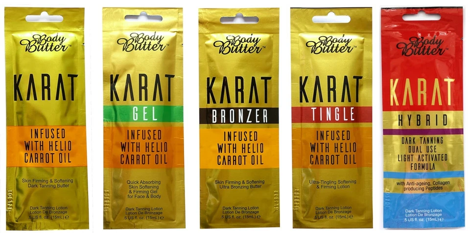 Body Butter KARAT SACHETS With Helio Carrot Oil - All 5 Types Available