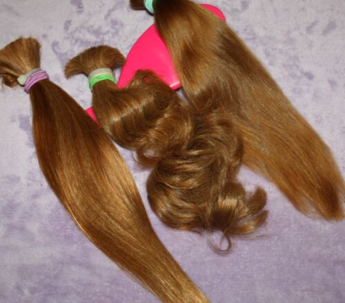 HAIR REBORN WIG 5.8oz Tot BABYFINE GOLDEN COPPER BLONDE BUNDLE PONYTAILS B22