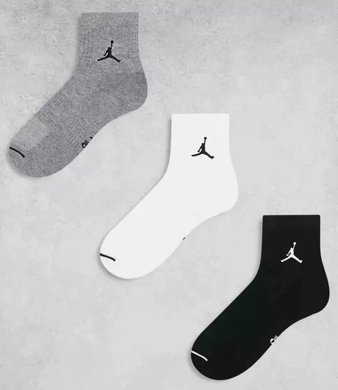 Nike Jordan Jumpman Logo Ankle Socks 3 Pack Dri Fit Multi LARGE 8-11 OFFICIAL
Opens in a new window 