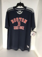 Boston Red Sox MLB Baseball Athletic Shirt Mens LARGE BLUE Genuine Merchandise