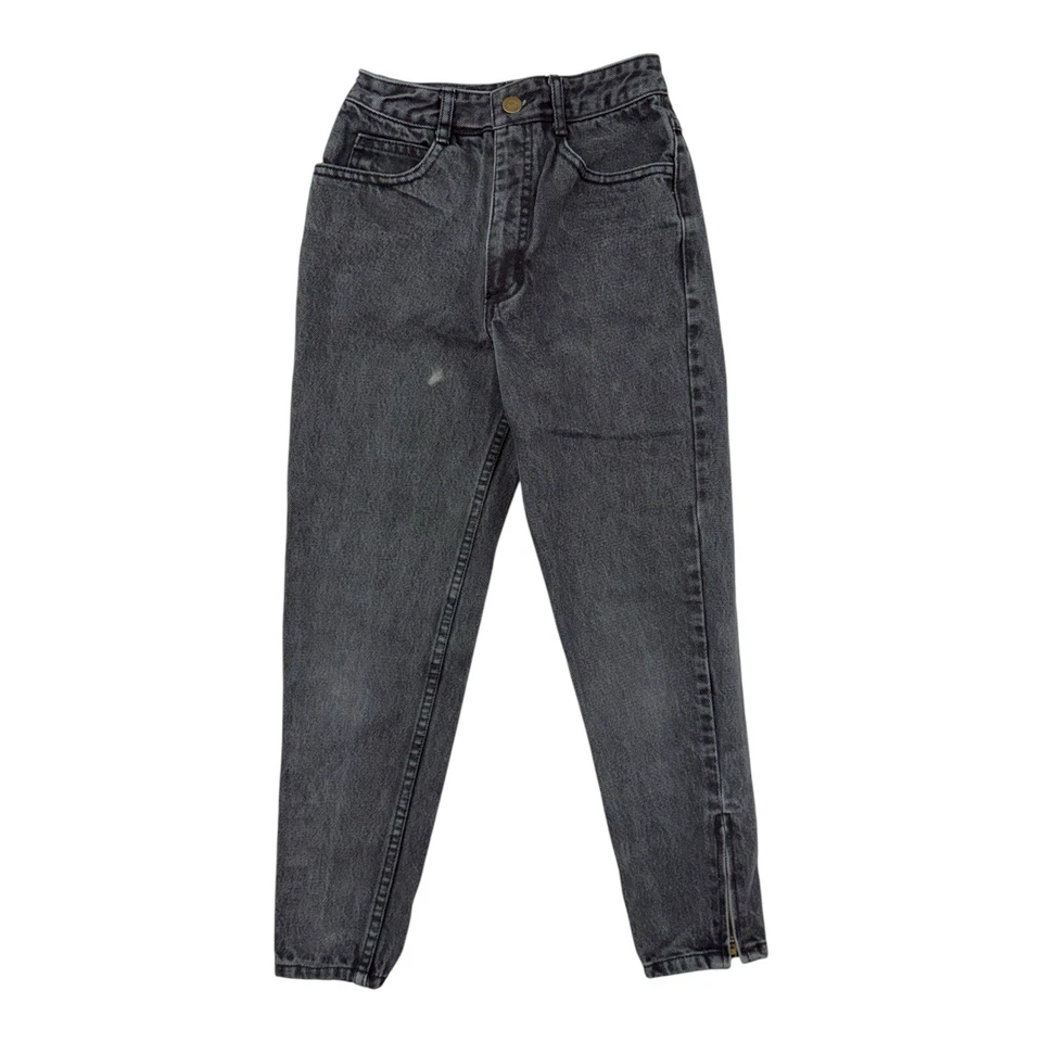 Pantalones de mezclilla vintage Guess by Georges Marciano cónicos dobladillo con cremallera negros niños talla 12 Foto 2 de 4