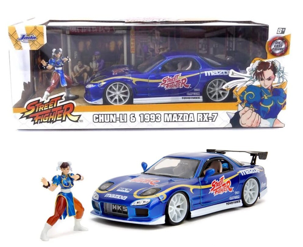 Jada STREET FIGHTER Chun-L i Figure + 1993 MAZDA RX-7 Car - 1:24