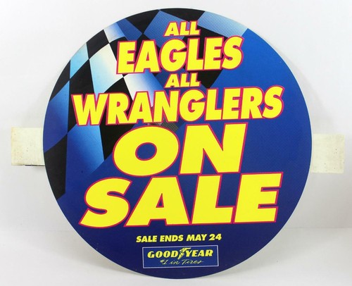 c.1990's Goodyear "All Eagles All Wranglers On Sale" Tire Display Tire Insert - 第 1/3 張圖片