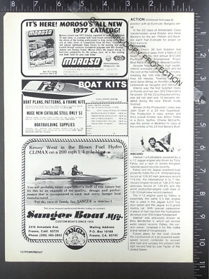1977 ADVERTISEMENT for Sanger, Kenny West 420 Climax speed ski drag hydro boat